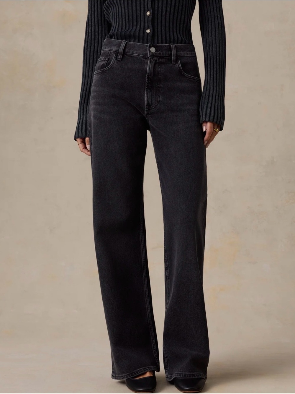 Faherty Black Slim Straight Jeans